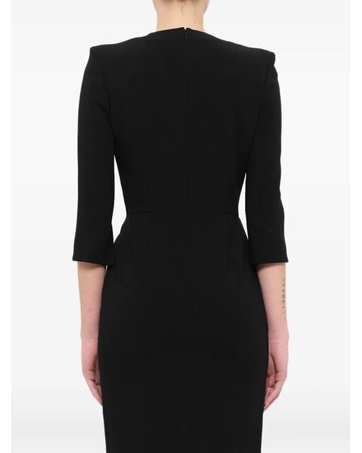 McQueen Black Ruffled-Crepe Dress
