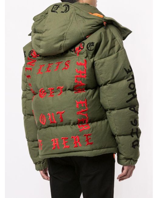 READYMADE Oversized Graphic-print Puffer Jacket in Green for Men