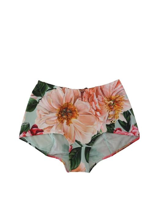 Dolce & Gabbana Pink Floral-Print High-Waisted Briefs