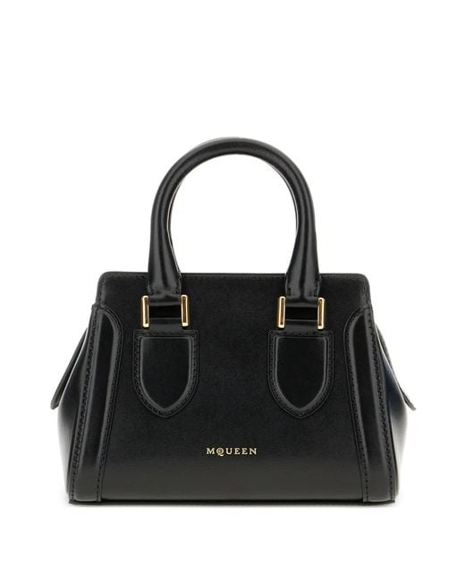 McQueen Black Mini Birdee Tote Bag