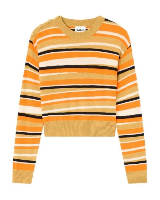 Ganni ストライプ セーター Yellow
