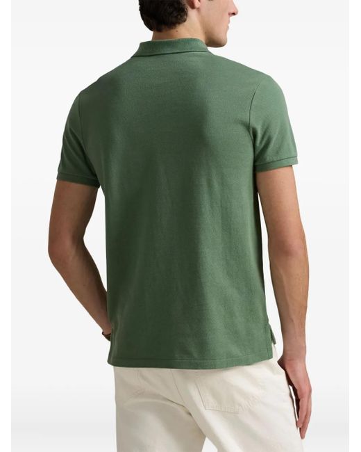 Polo Ralph Lauren Green Embroidered Pony Mesh Polo Shirt for men