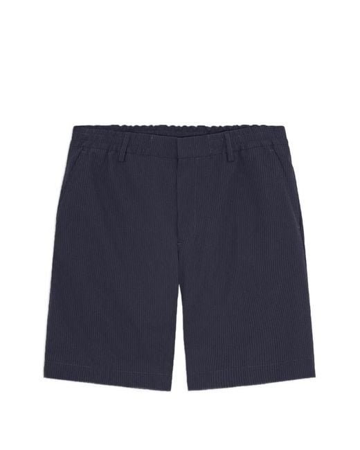 NN07 Blue Textured Tailored Shorts for men