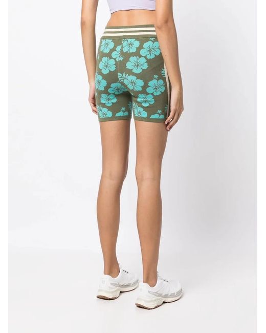 The Upside Green Aloha-Knit Spin Shorts