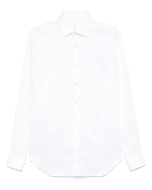 Xacus White Spread-Collar Twill Shirt for men