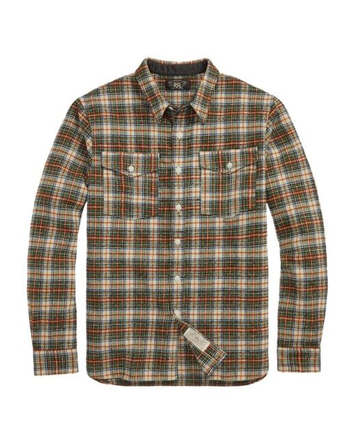 メンズ RRL チェック シャツ Gray