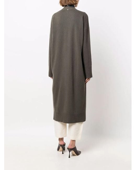 Lorena Antoniazzi Gray Ribbed-Sleeve Cashmere Cardi-Coat