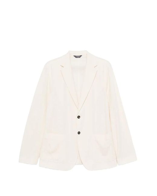Circolo 1901 White Pinstripe-Pattern Single-Breasted Blazer for men