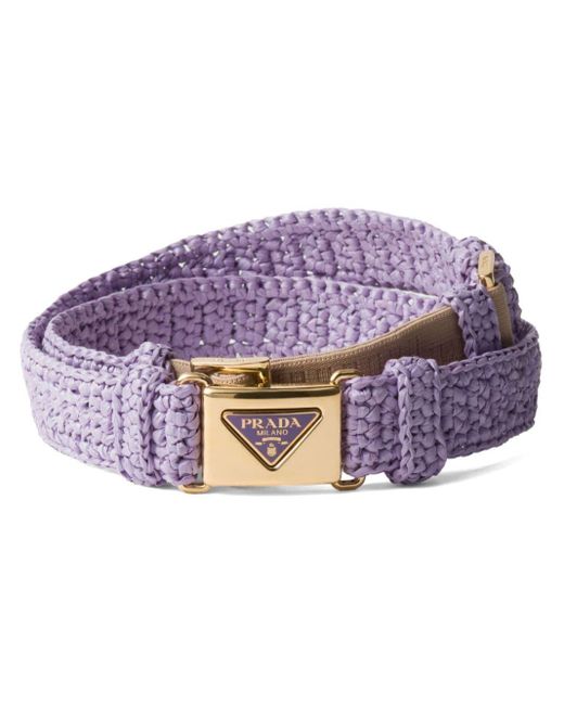 Cinturón trenzado con cierre de hebilla Prada de color Purple