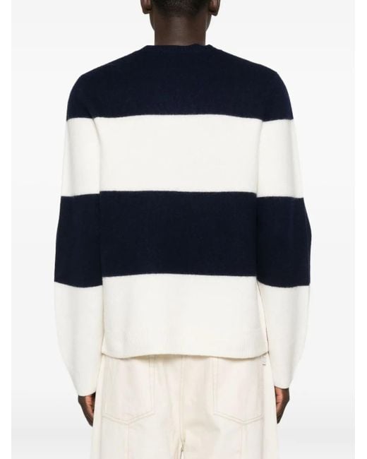 A.P.C. Blue Striped Crew-Neck Sweater for men