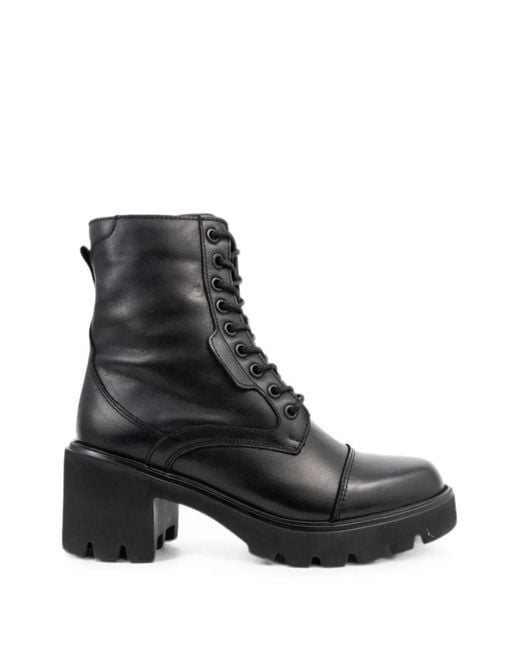SERGIO MORETTI FIRENZE Black Lace-Up Ankle Boots