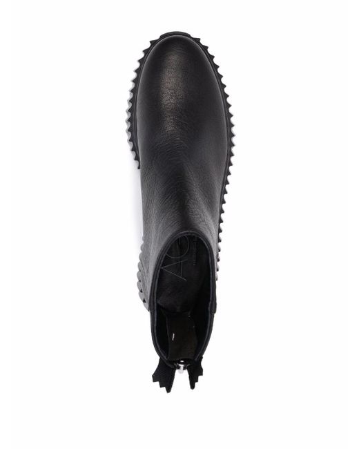 Agl Attilio Giusti Leombruni Black Sandy Leather Ankle Boots