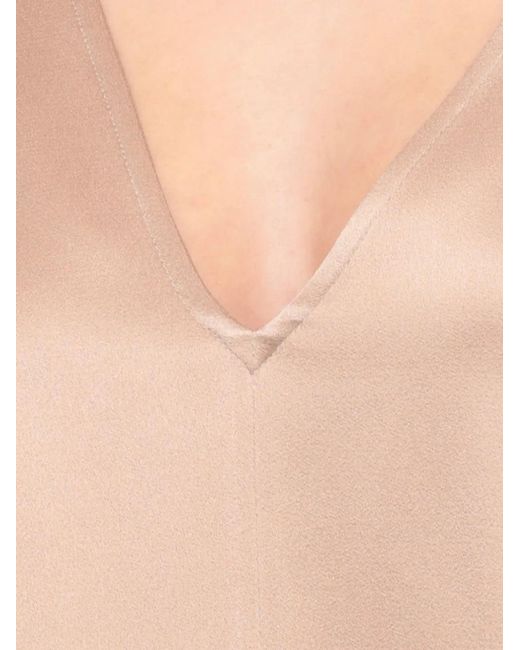 Antonelli Natural Patent-Finish V-Neck Top