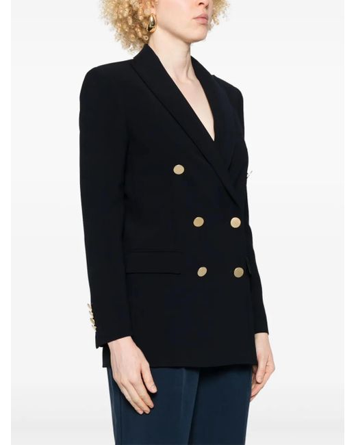 Blanca Vita Black Double-Breasted Blazer