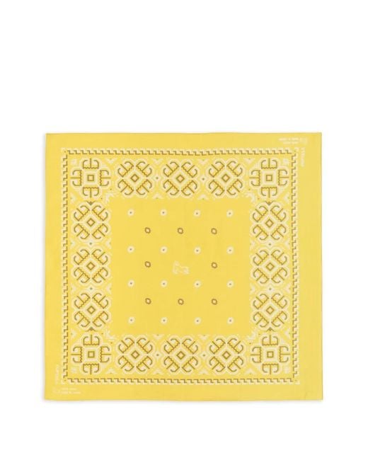 Fortela Yellow Ikara-Printed Bandana for men