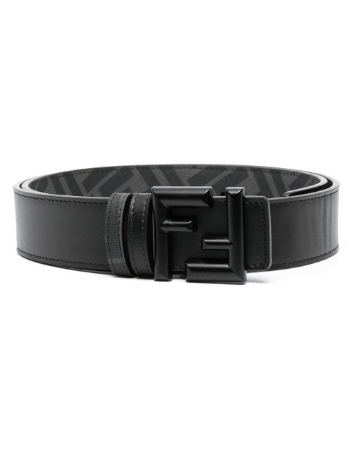 Cintura con fibbia FF di Fendi in Black da Uomo