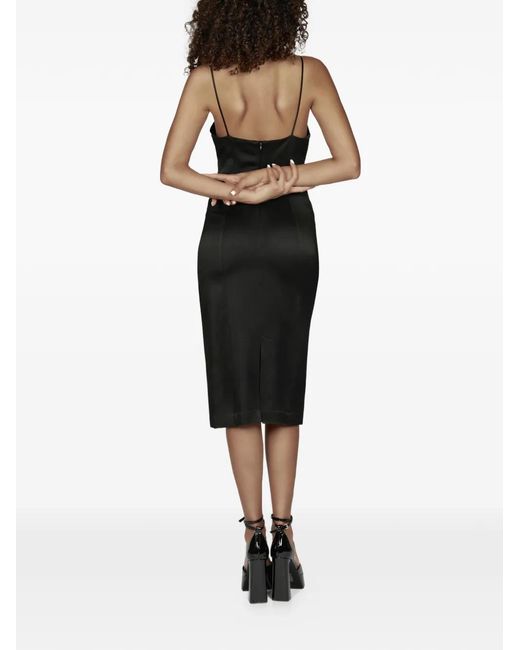 Mia Peculiar Black Bow Crepe Midi Dress