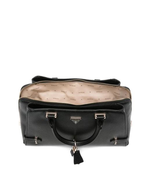 Guess Black Rosalba Tote Bag aus Saffiano-Leder