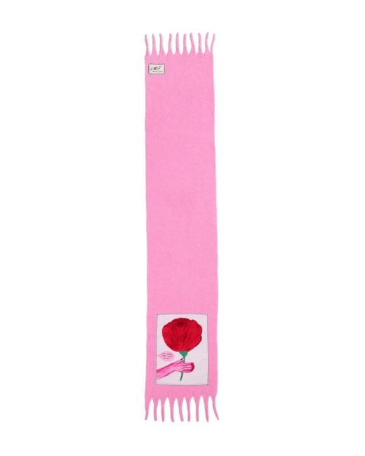 Sciarpa Oh Rose Con Frange di Marc Jacobs in Pink