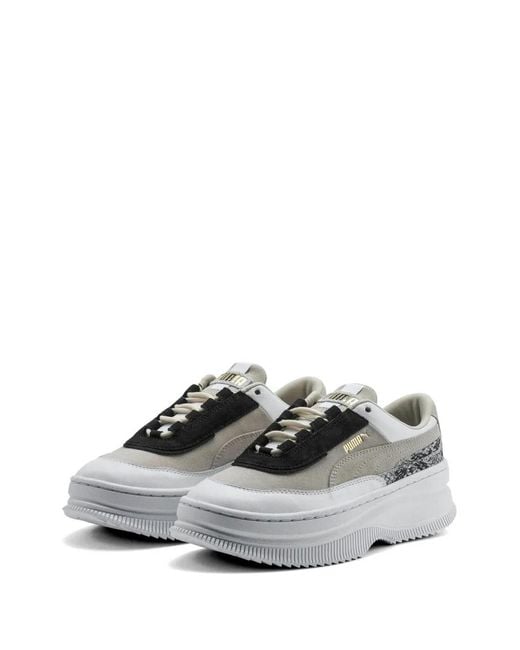 PUMA Gray Deva Reptile-Effect Sneakers