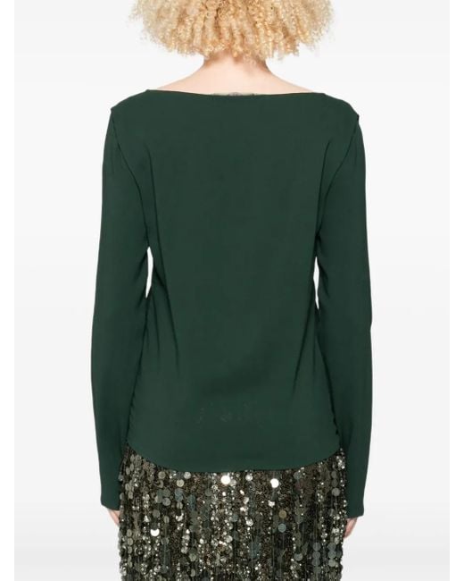 Top Con Scollo A Barca A Maniche Lunghe di Ermanno Scervino in Green