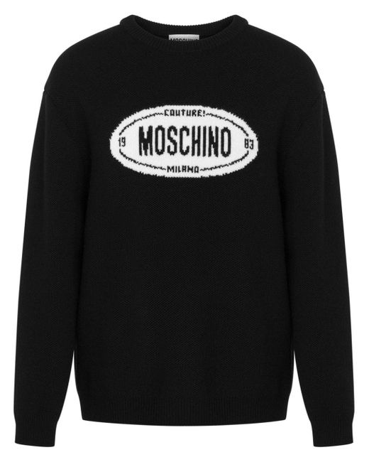Moschino Pullover mit Intarsien-Logo in Black für Herren