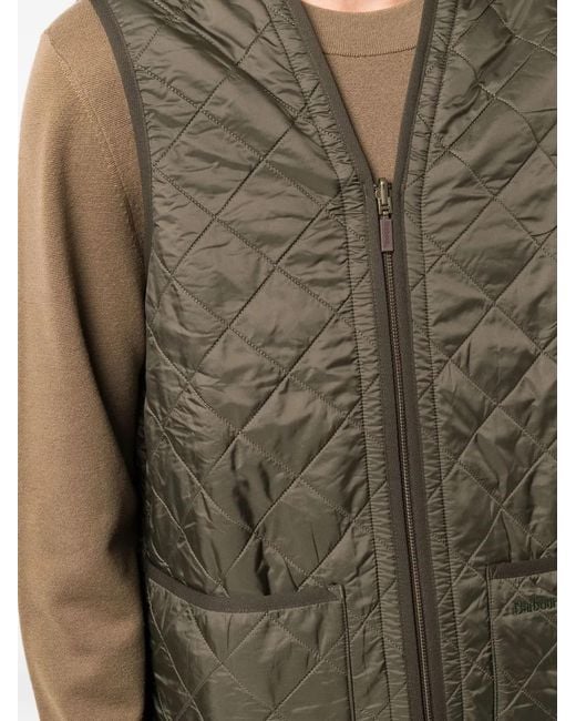 Barbour Green Quilted Zip-Up Gilet for men
