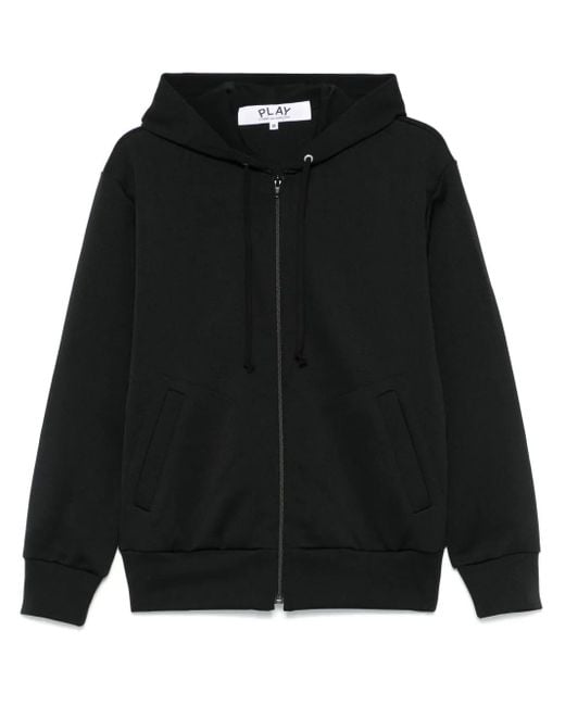 COMME DES GARÇONS PLAY Black Signature Heart-Patch Zip Hoodie