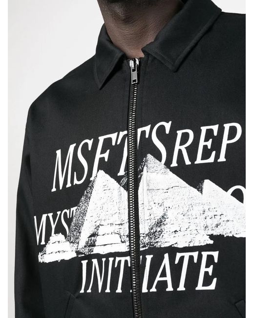 Msftsrep Black Logo-Print Long-Sleeve Shirt Jacket for men