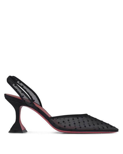 AMINA MUADDI Black Holli Mesh Slingback Sandals