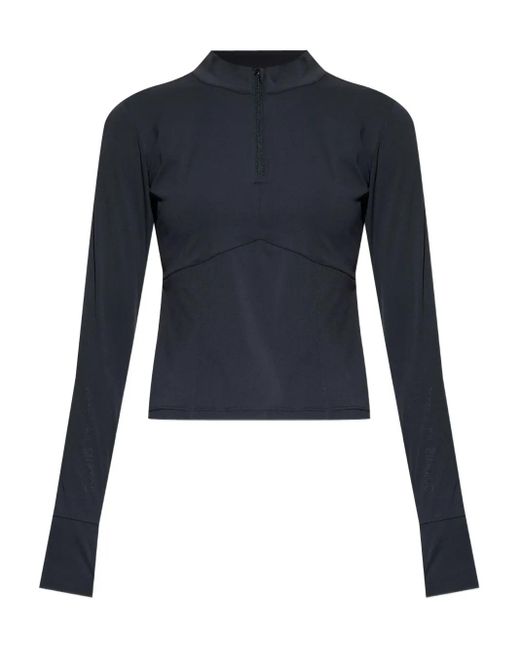Rethinkit Studios Women's Blue Half-Zip-Neck Top