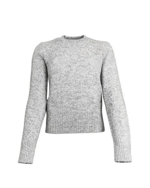 AMI Gray Round-Neck Sweater