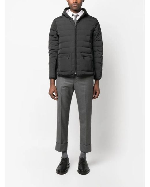 Thom Browne Black Oversized Wool Bomber Jacket for men