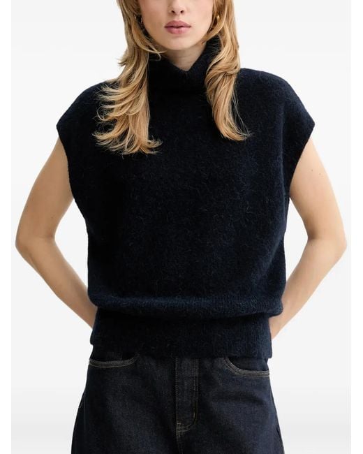 Gestuz Black High-Neck Knitted Vest