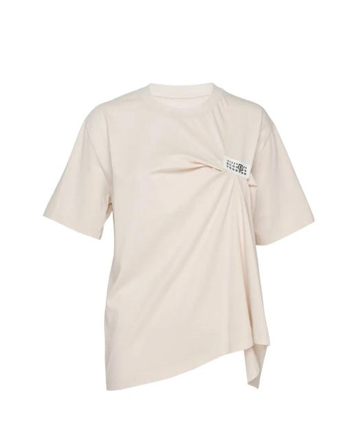 MM6 by Maison Margiela White Basic Cotton Short-Sleeve Top