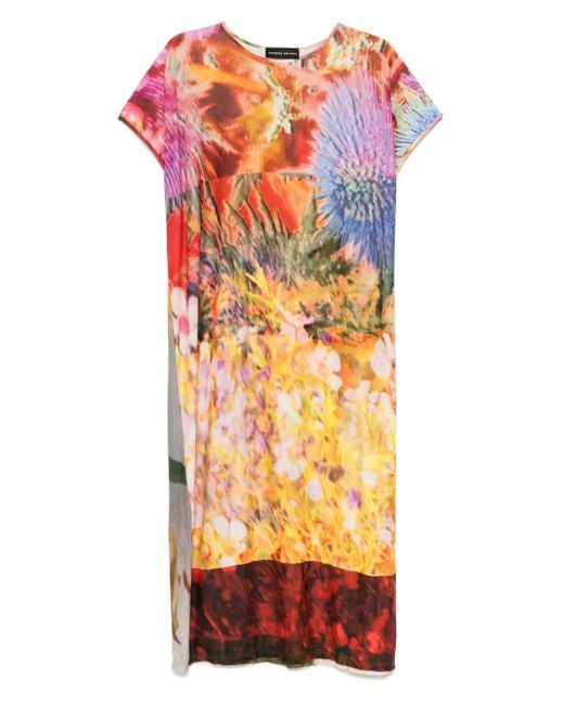 BARBARA BOLOGNA Orange Midikleid Mit Print