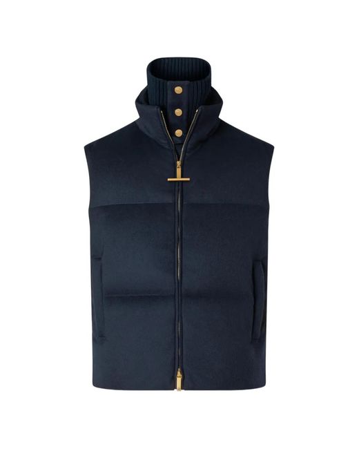Thom Browne Blue Ripstop Down Filled Vest for men