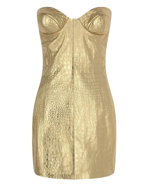 The New Arrivals Ilkyaz Ozel Yellow Rochelle Mini Dress
