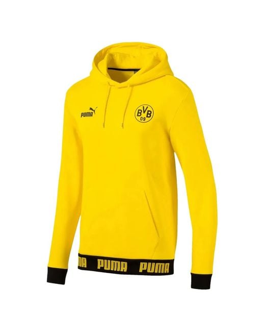 PUMA Yellow Bvb Ftblculture Hoodie for men