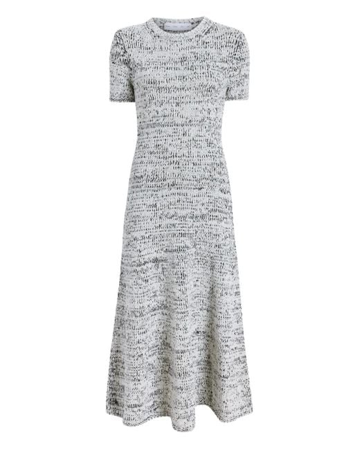 Proenza Schouler Gray Short-Sleeve Speckled Knit Midi Dress