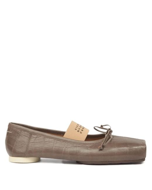 Bailarinas con efecto de piel de cocodrilo MM6 by Maison Martin Margiela de color Brown