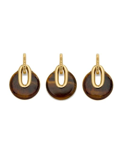 Monica Vinader Brown Tiger-Eye-Vermeil Pendant