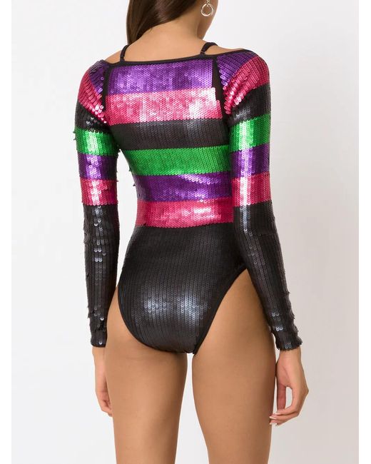 Amir Slama Multicolor Sequin Cut-Out Swimsuit