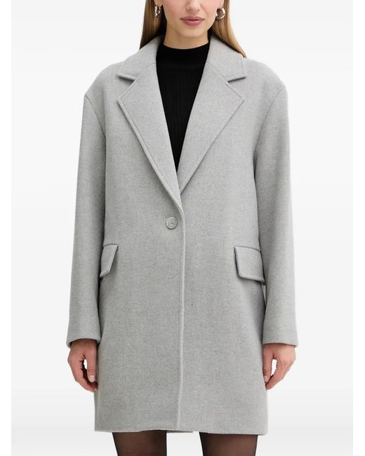 Boss Gray Calesara Button-Fastening Coat
