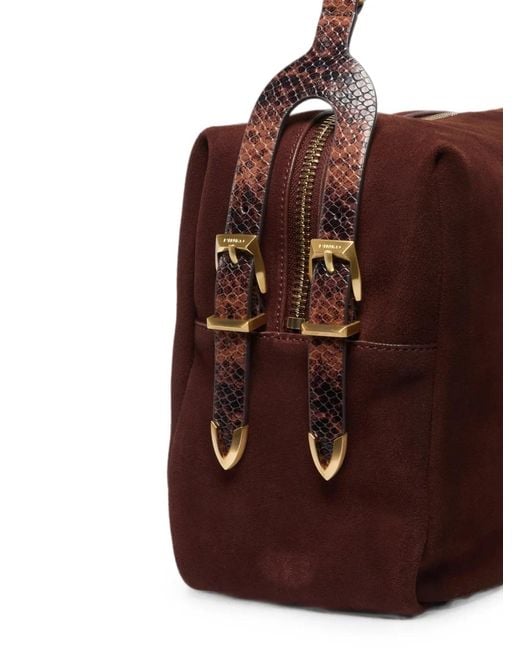 Pinko Purple Shoulder Bag 24 Big Suede Spraying