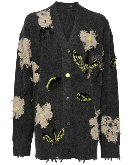 JNBY Black Jacquard Button-Up Cardigan