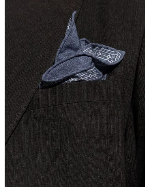 Eleventy Blue Polka Dot Pocket Square for men