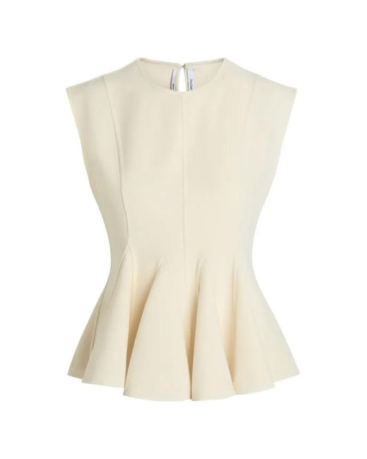 Another Tomorrow White Panelled Flared Top