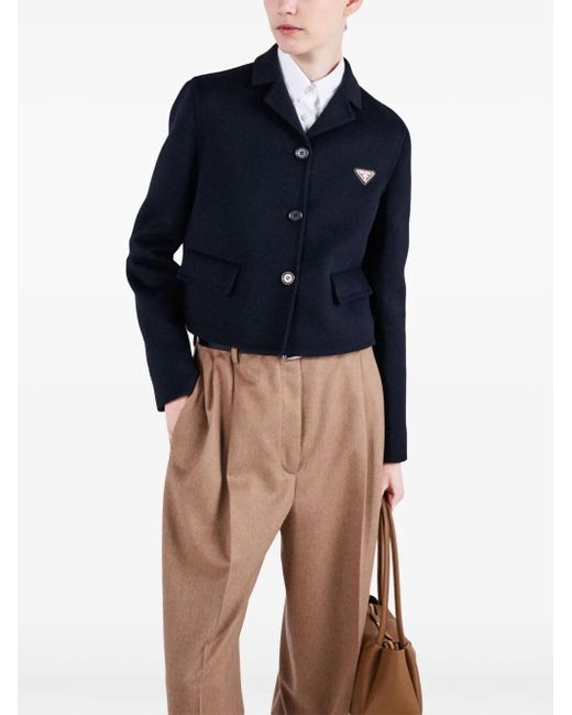 Prada エンブロイダリー シングルジャケット Blue