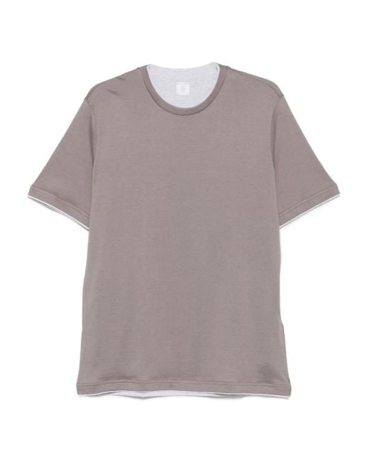 メンズ Eleventy レイヤード Tシャツ Gray